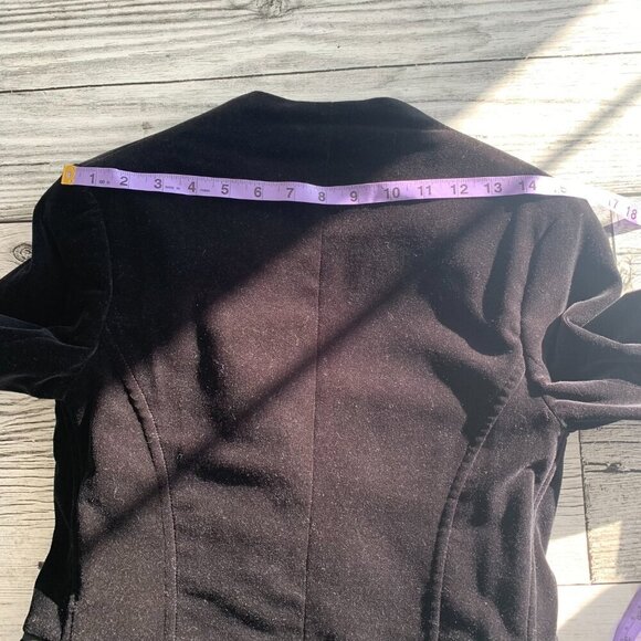 William Rast Black Velvet Fitted Structured Blazer Jacket - Picture 12 of 14